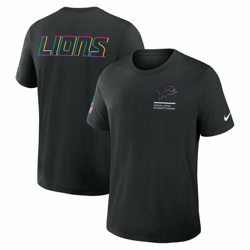 Detroit Lions Tall 2025 NFL Crucial Catch Tri-Blend Dri-FIT T-Shirt - Black | Nike for sale