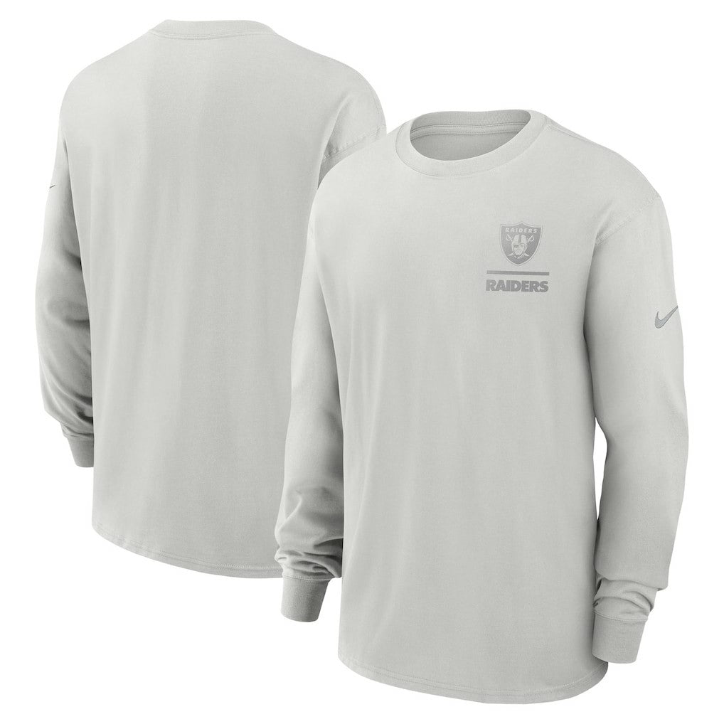 Las Vegas Raiders Essential Heavy Max90 Long Sleeve T-Shirt - Gray | Nike outlet