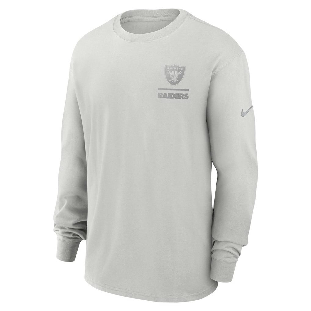 Las Vegas Raiders Essential Heavy Max90 Long Sleeve T-Shirt - Gray | Nike outlet