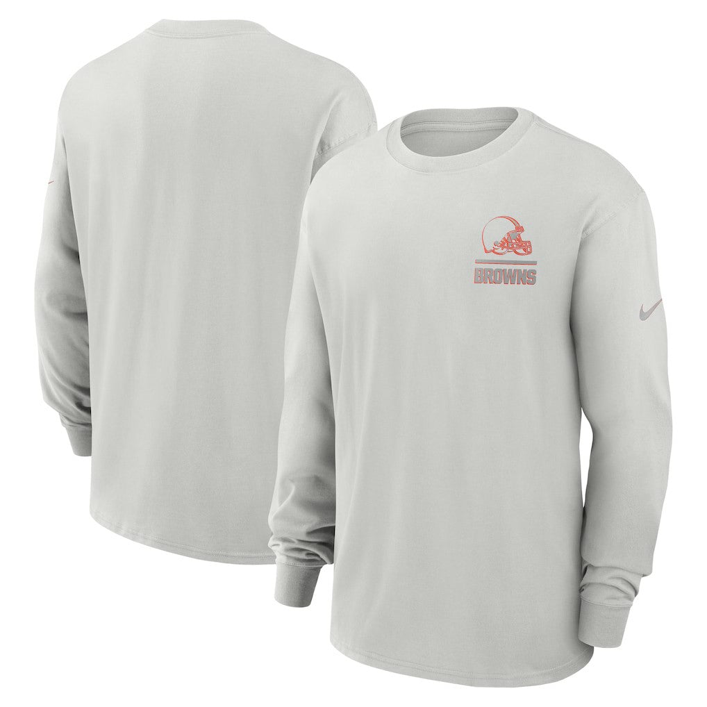 Cleveland Browns Essential Heavy Max90 Long Sleeve T-Shirt - Gray | Nike discount