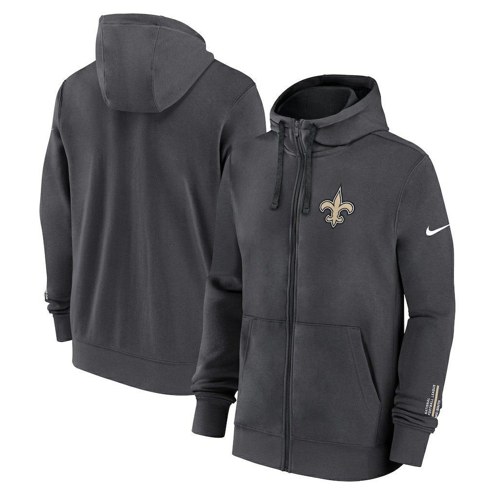 New Orleans Saints Primetime Club Full-Zip Hoodie - Anthracite | Nike sale