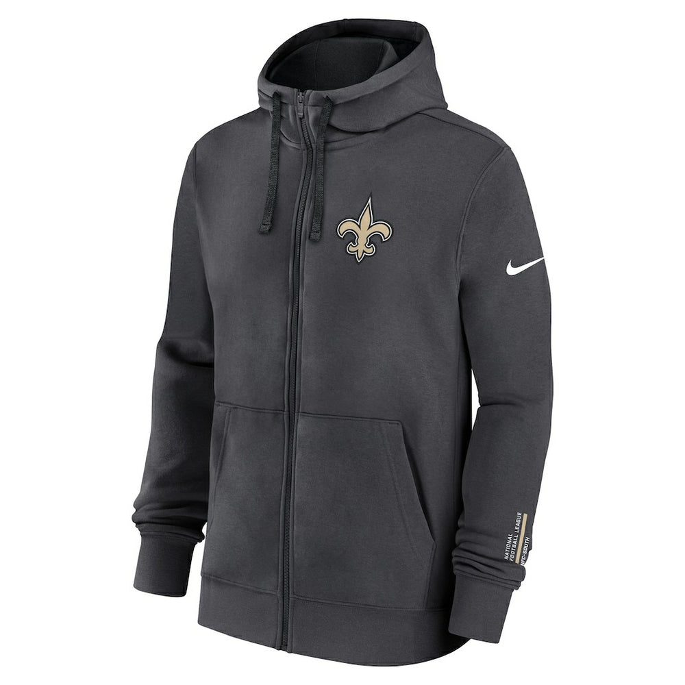 New Orleans Saints Primetime Club Full-Zip Hoodie - Anthracite | Nike sale