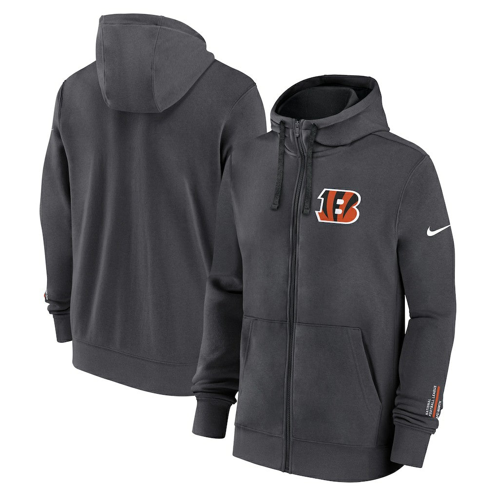 Cincinnati Bengals Primetime Club Full-Zip Hoodie - Anthracite | Nike for sale