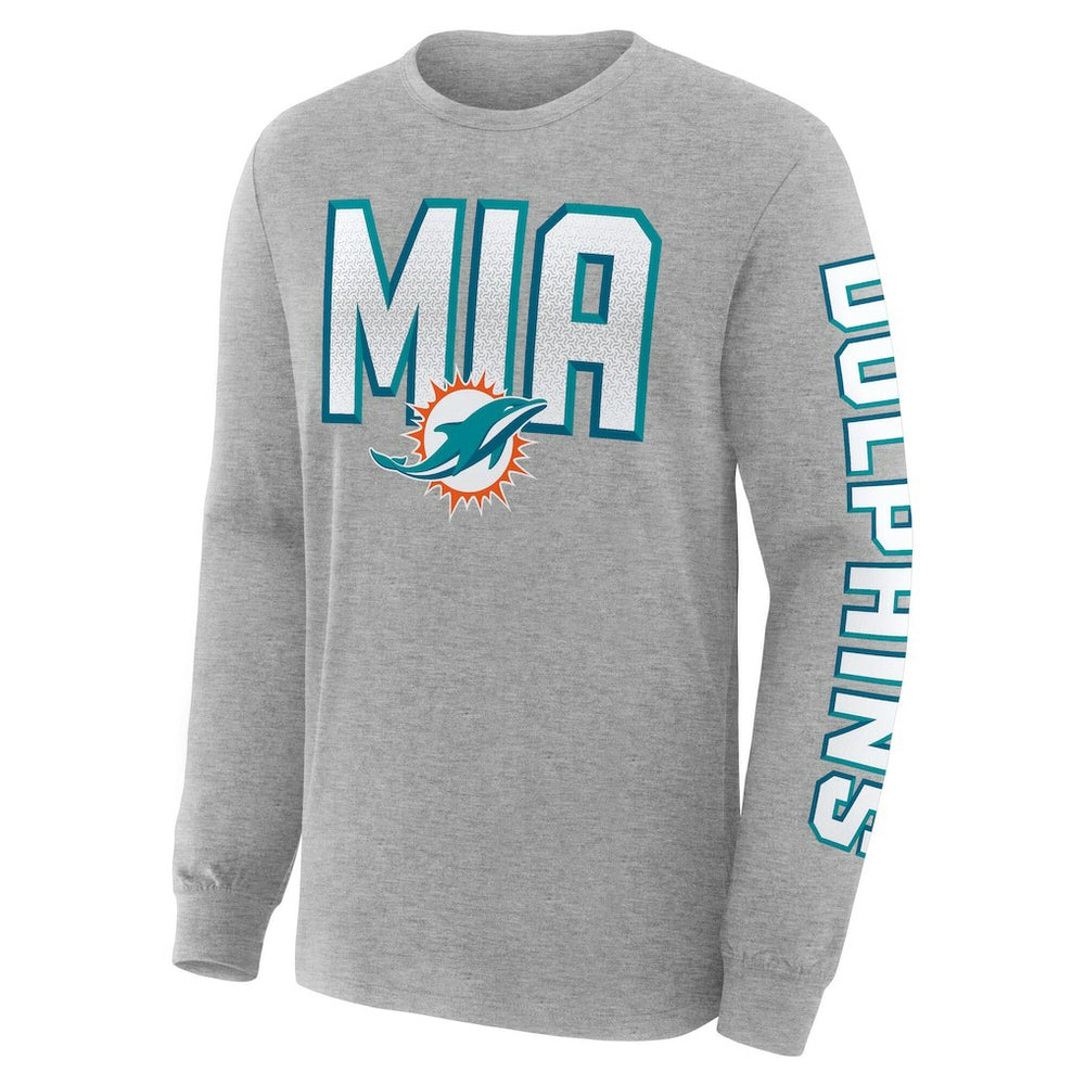 Miami Dolphins Hometown Sweep Legacy Long Sleeve T-Shirt - Heather Gray discount