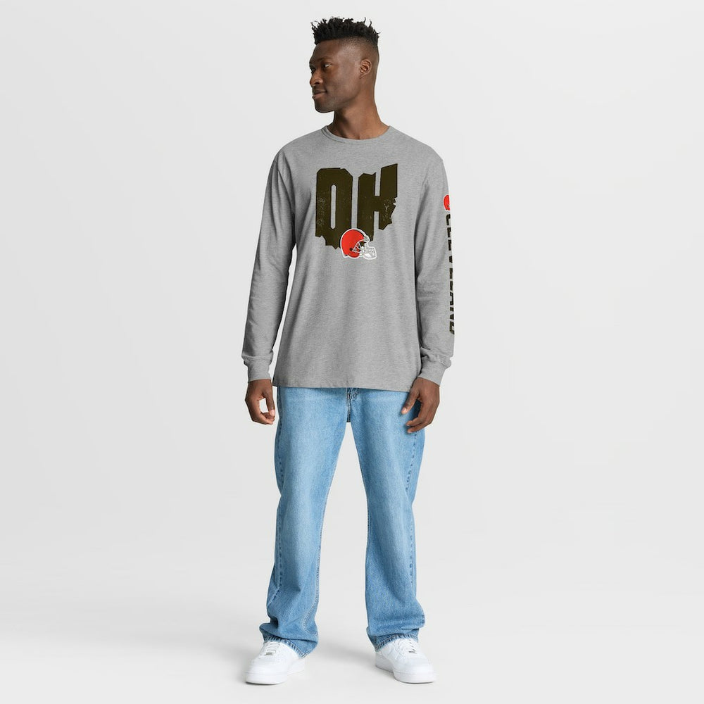 Cleveland Browns Hometown Sweep Legacy Long Sleeve T-Shirt - Heather Gray online