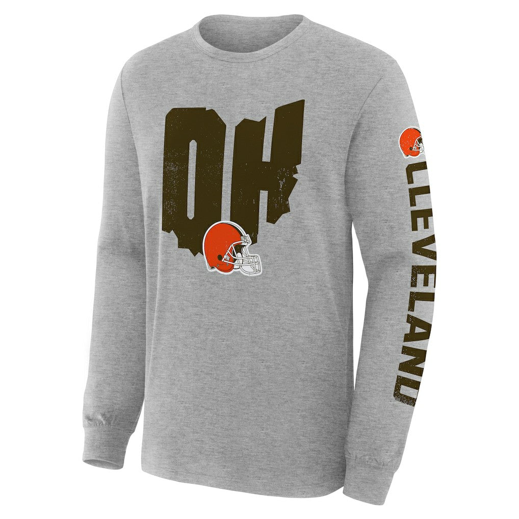 Cleveland Browns Hometown Sweep Legacy Long Sleeve T-Shirt - Heather Gray online