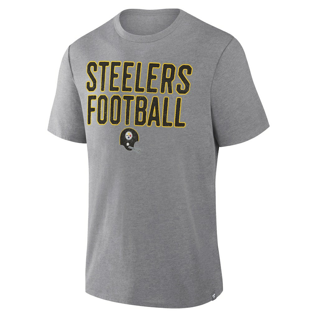 Pittsburgh Steelers First Down Tribute Tri-Blend T-Shirt - Heather Gray for sale