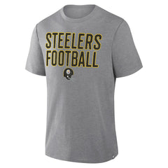 Pittsburgh Steelers First Down Tribute Tri-Blend T-Shirt - Heather Gray for sale