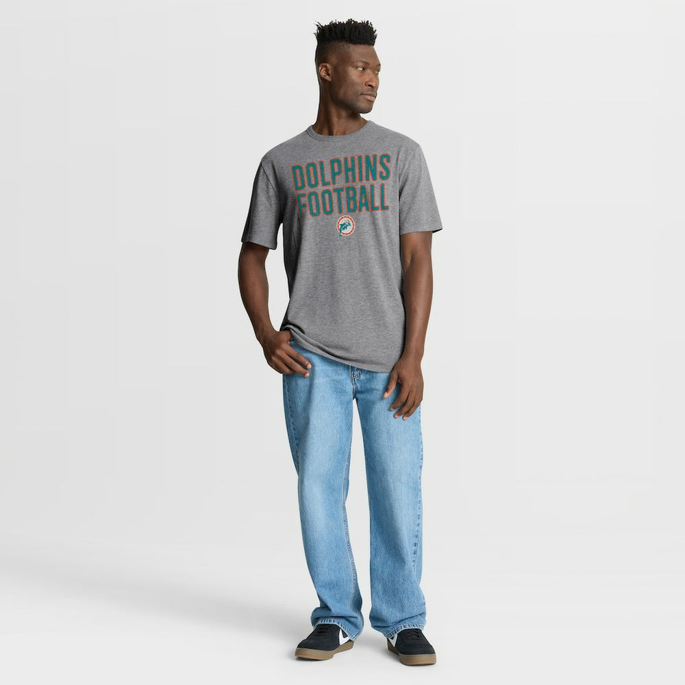 Miami Dolphins First Down Tribute Tri-Blend T-Shirt - Heather Gray outlet