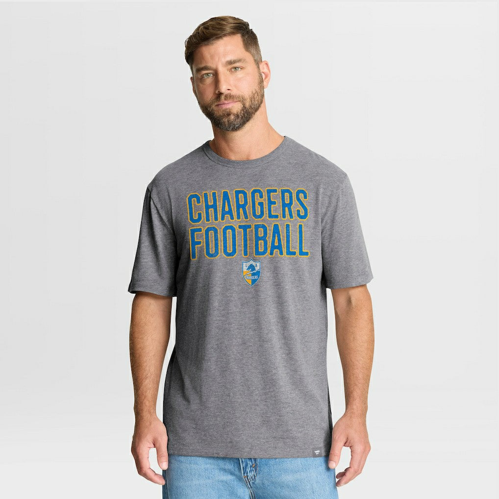 Los Angeles Chargers First Down Tribute Tri-Blend T-Shirt - Heather Gray on sale
