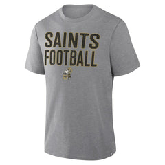 New Orleans Saints First Down Tribute Tri-Blend T-Shirt - Heather Gray online