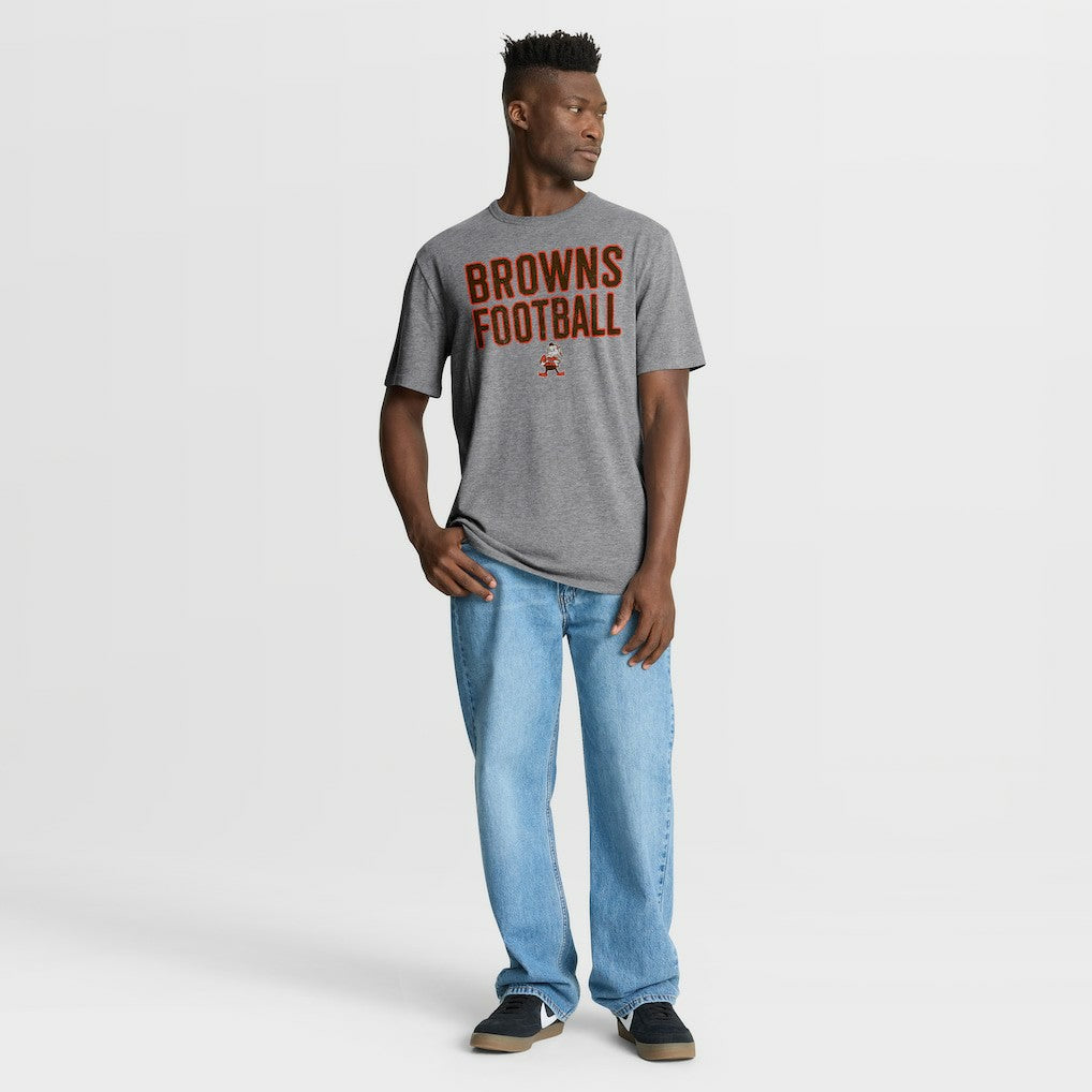 Cleveland Browns First Down Tribute Tri-Blend T-Shirt - Heather Gray cheap