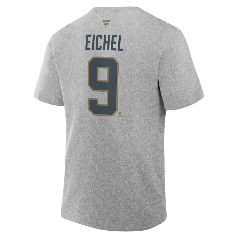 Jack Eichel Vegas Golden Knights Fanatics Authentic Stack Name & Number T-Shirt Heather Gray