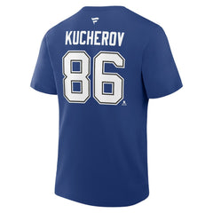 Nikita Kucherov Tampa Bay Lightning Fanatics Authentic Stack Name & Number T-Shirt Blue