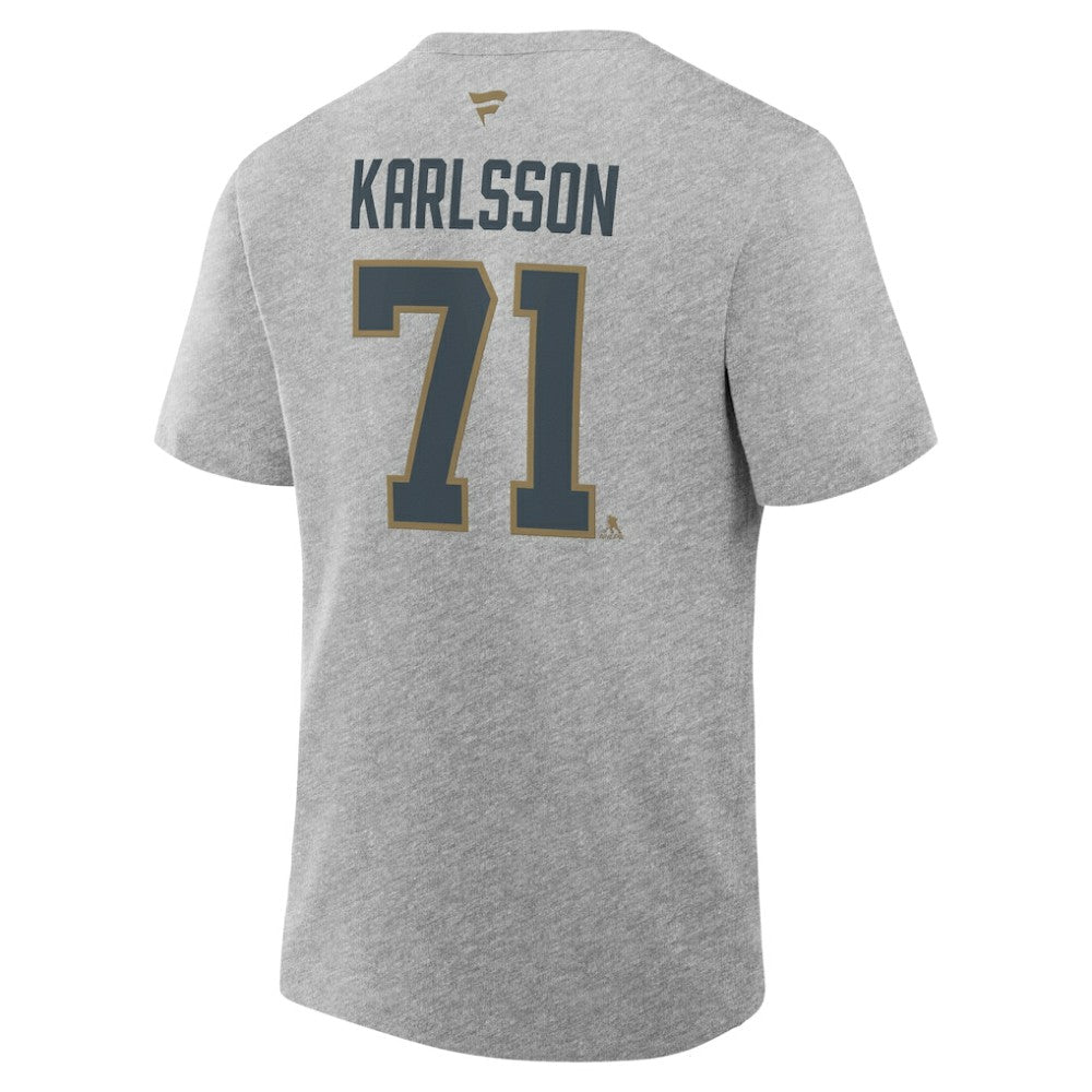 William Karlsson Vegas Golden Knights Fanatics Authentic Stack Name & Number T-Shirt Heather Gray