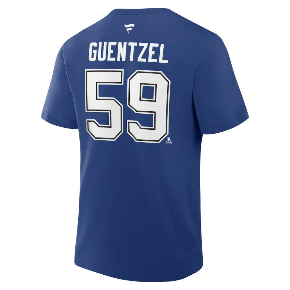 Jake Guentzel Tampa Bay Lightning Fanatics Authentic Stack Name & Number T-Shirt Blue