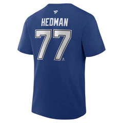 Victor Hedman Tampa Bay Lightning Fanatics Authentic Stack Name & Number T-Shirt Blue