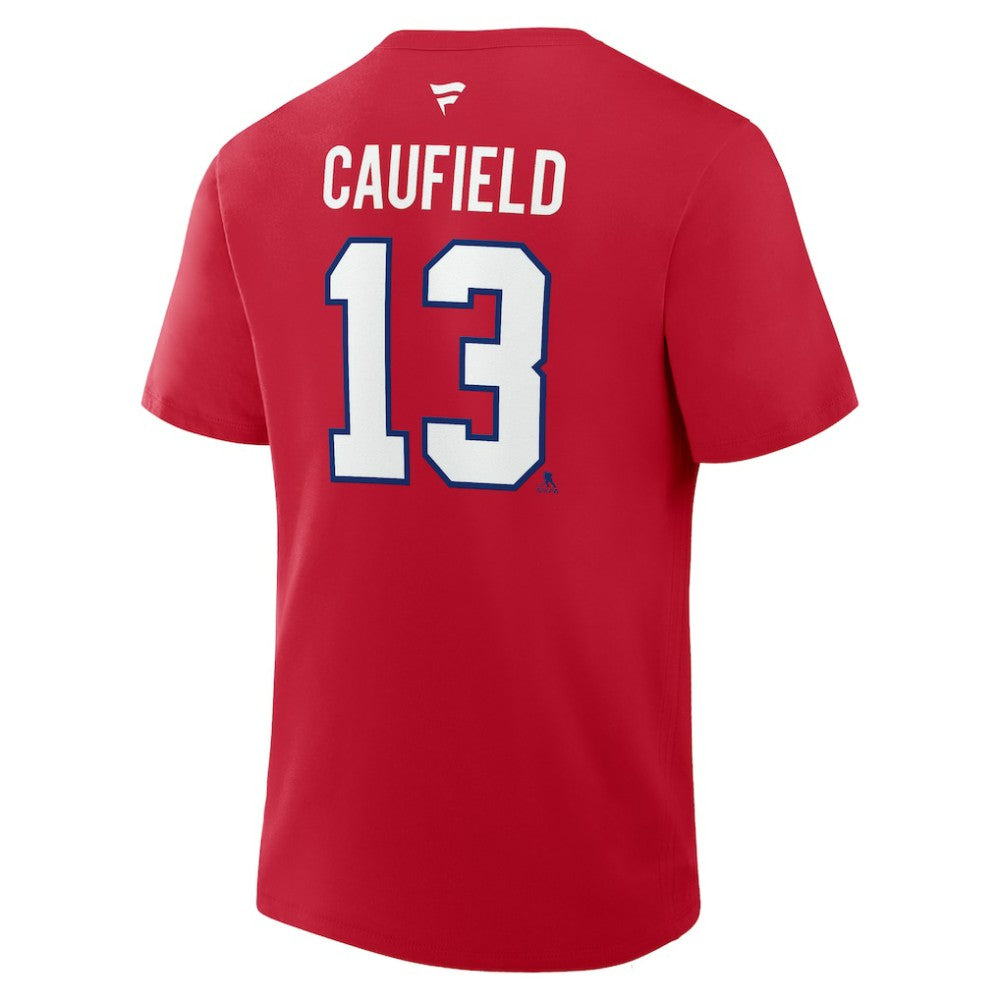 Cole Caufield Montreal Canadiens Fanatics Authentic Stack Name & Number T-Shirt Red