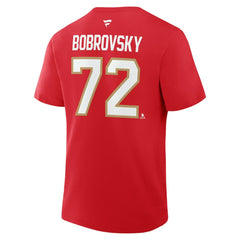 Sergei Bobrovsky Florida Panthers Fanatics Authentic Stack Name & Number T-Shirt Red