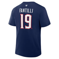 Adam Fantilli Columbus Blue Jackets Fanatics Authentic Stack Name & Number T-Shirt Navy