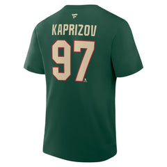 Kirill Kaprizov Minnesota Wild Fanatics Authentic Stack Name & Number T-Shirt Green