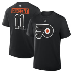 Travis Konecny Philadelphia Flyers Fanatics Authentic Stack Name & Number T-Shirt Black