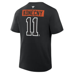 Travis Konecny Philadelphia Flyers Fanatics Authentic Stack Name & Number T-Shirt Black