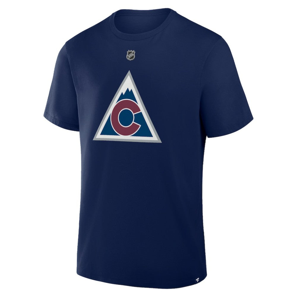 Cale Makar Colorado Avalanche Fanatics Authentic Stack Name & Number T-Shirt Navy
