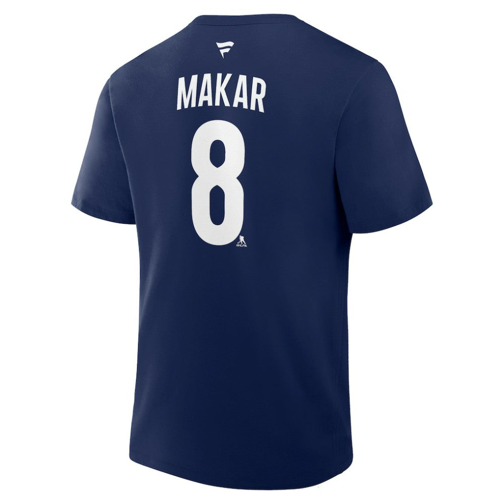 Cale Makar Colorado Avalanche Fanatics Authentic Stack Name & Number T-Shirt Navy
