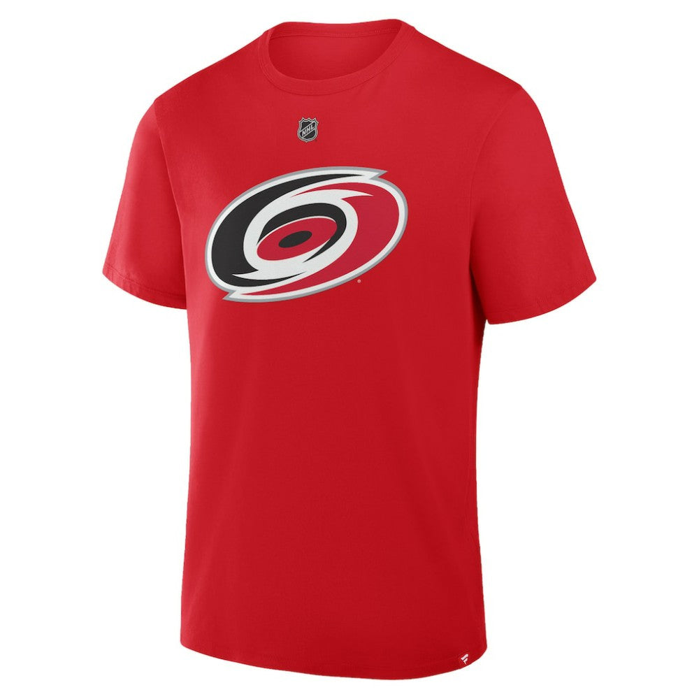 Sebastian Aho Carolina Hurricanes Fanatics Authentic Stack Name & Number T-Shirt Red