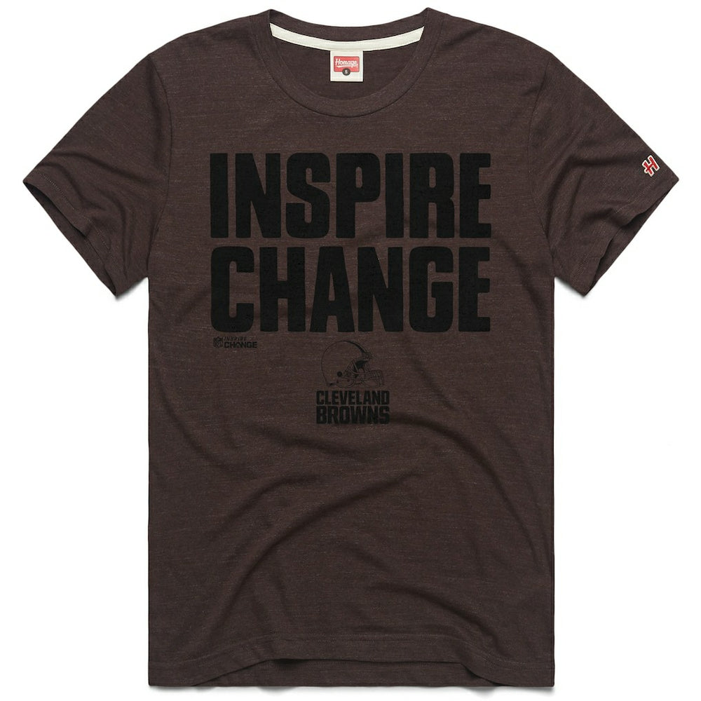 Cleveland Browns Homage Unisex 2024 Inspire Change Tri-Blend T-Shirt - Brown on sale