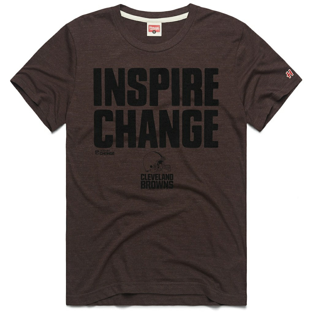 Cleveland Browns Homage Unisex 2024 Inspire Change Tri-Blend T-Shirt - Brown on sale