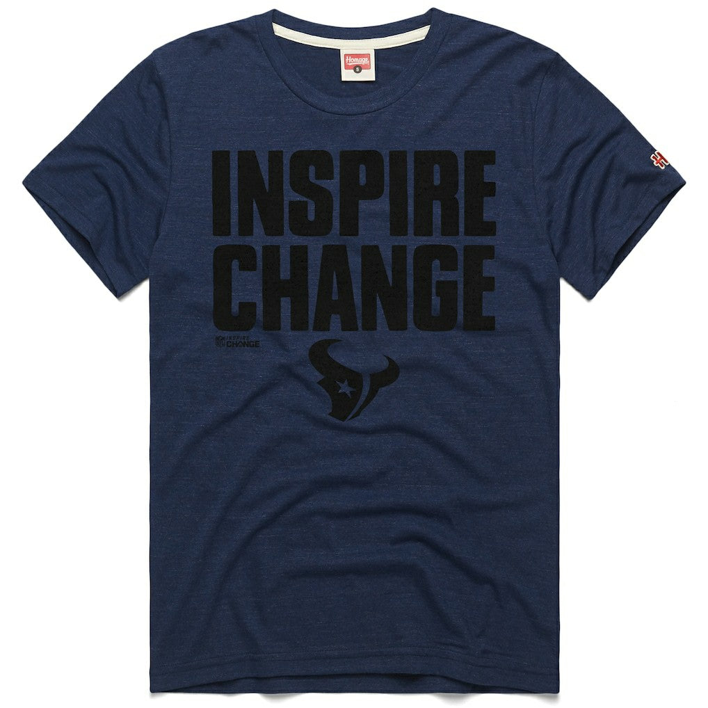 Houston Texans Homage Unisex 2024 Inspire Change Tri-Blend T-Shirt - Navy discount
