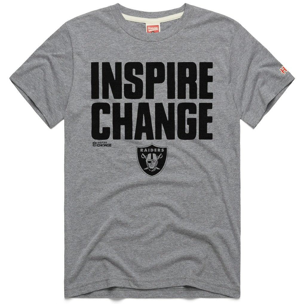 Las Vegas Raiders Homage Unisex 2024 Inspire Change Tri-Blend T-Shirt - Gray discount