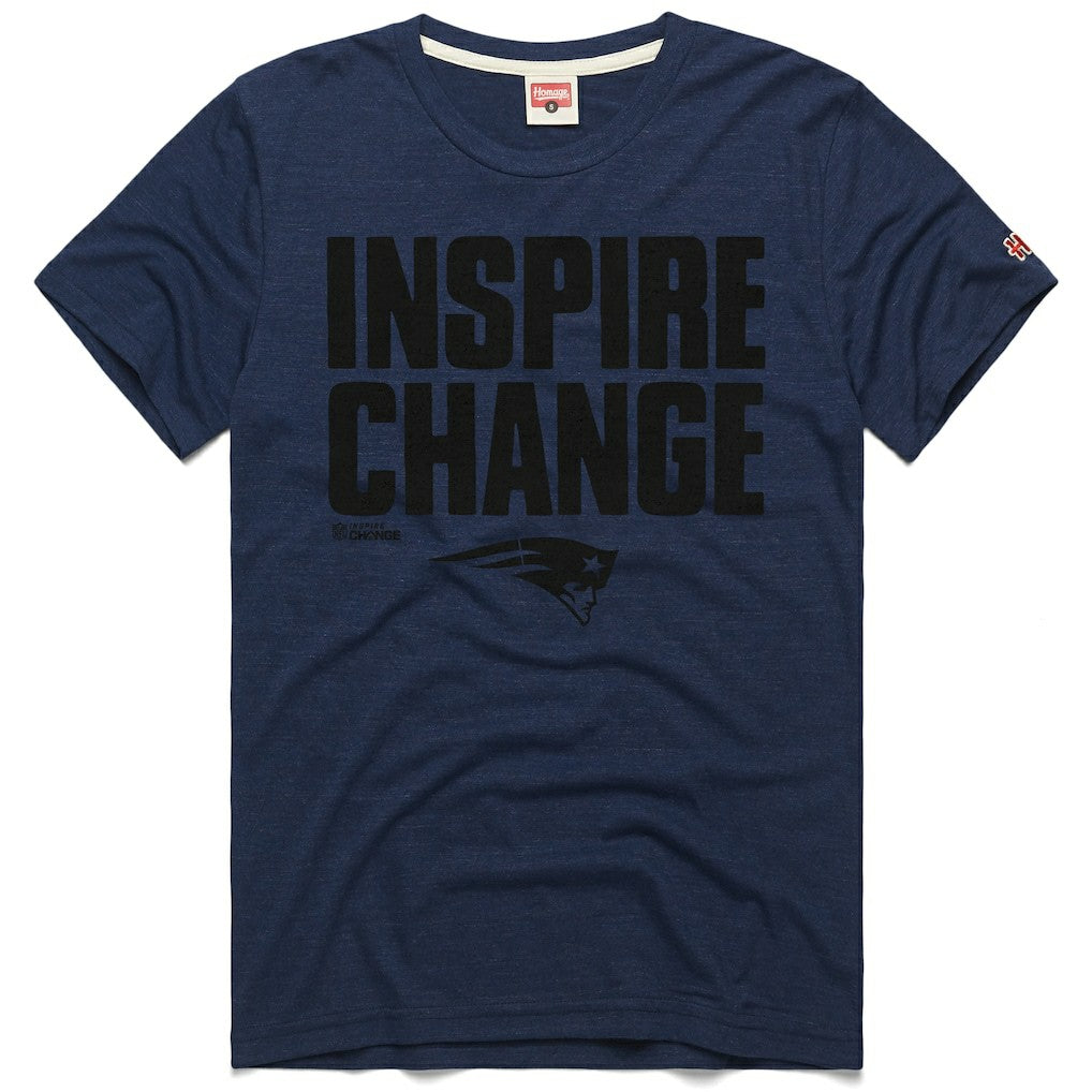 New England Patriots Homage Unisex 2024 Inspire Change Tri-Blend T-Shirt - Navy outlet