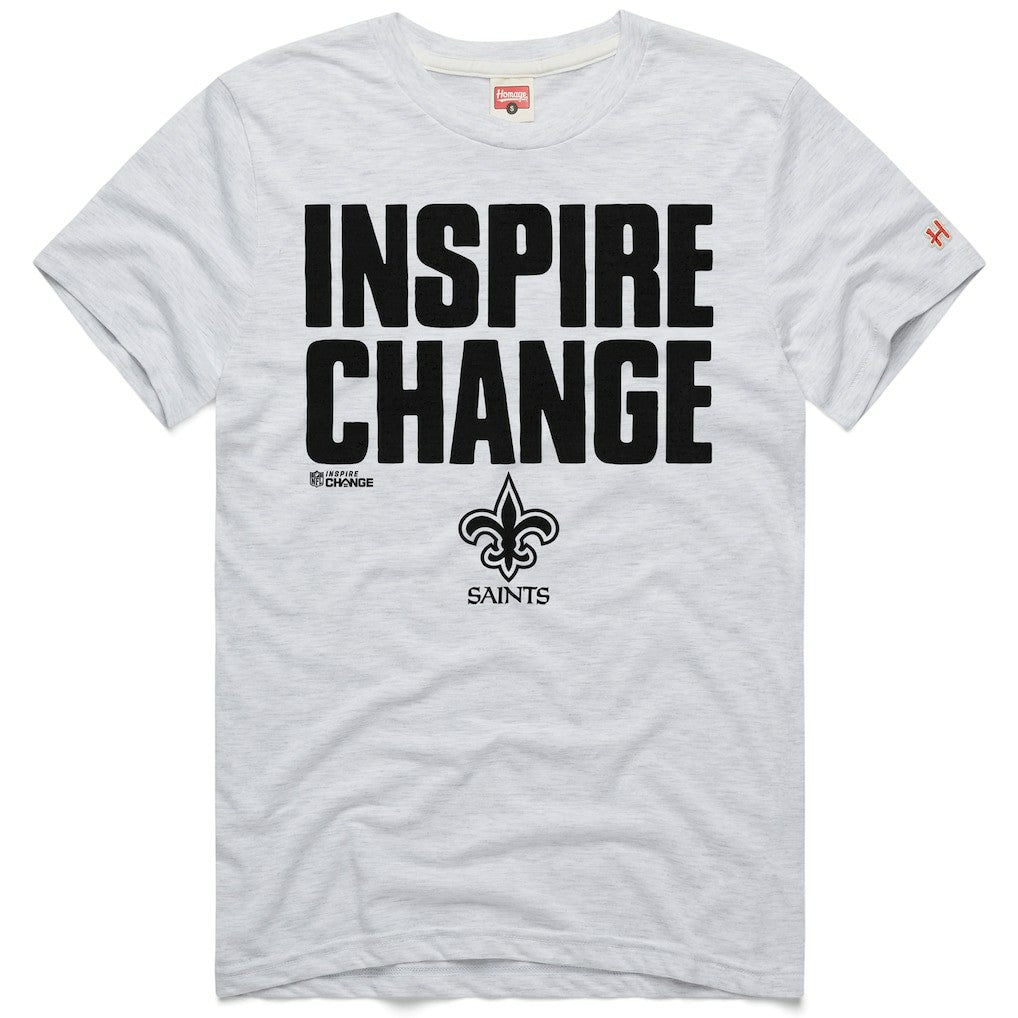 New Orleans Saints Homage Unisex 2024 Inspire Change Tri-Blend T-Shirt - Ash cheap