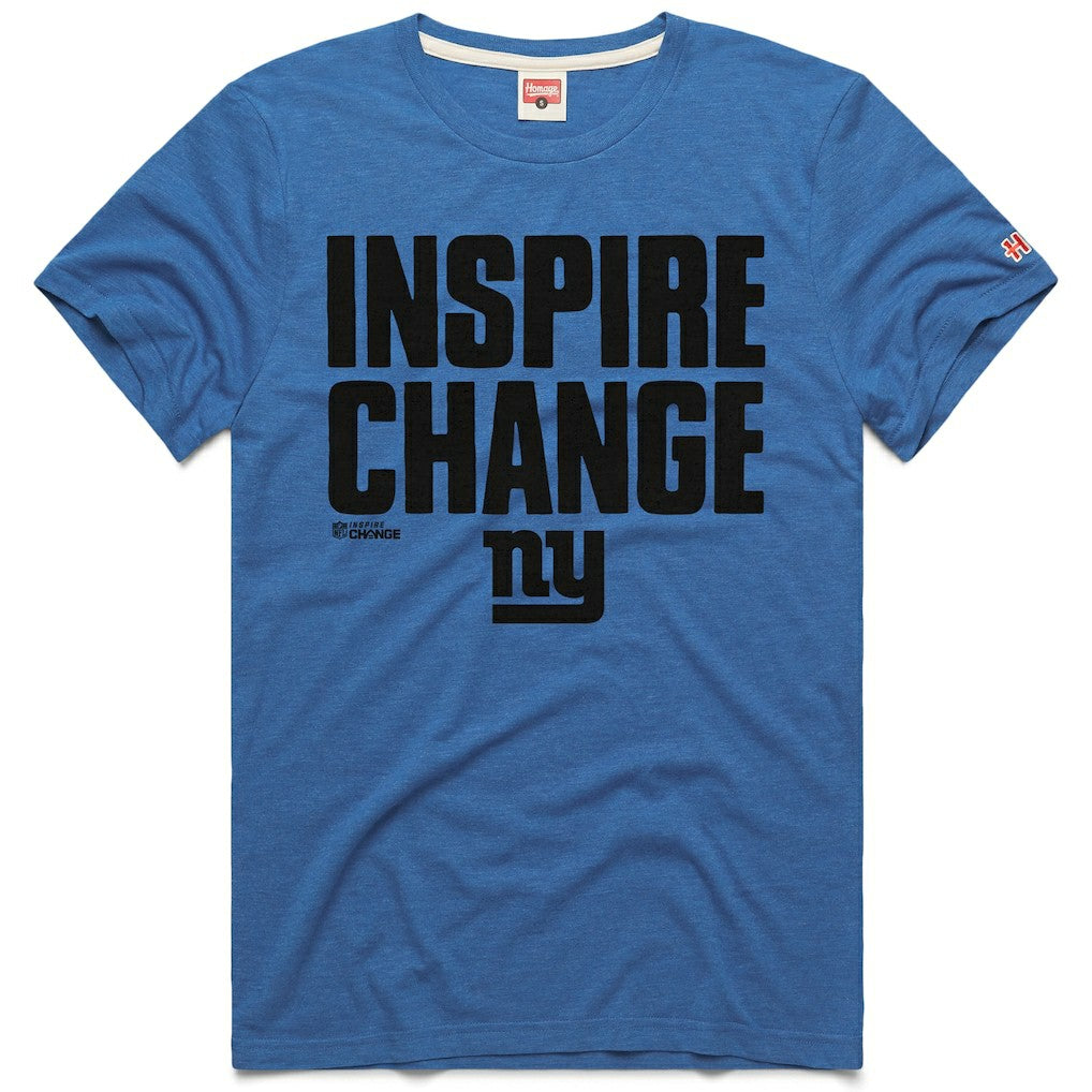 New York Giants Homage Unisex 2024 Inspire Change Tri-Blend T-Shirt - Royal discount