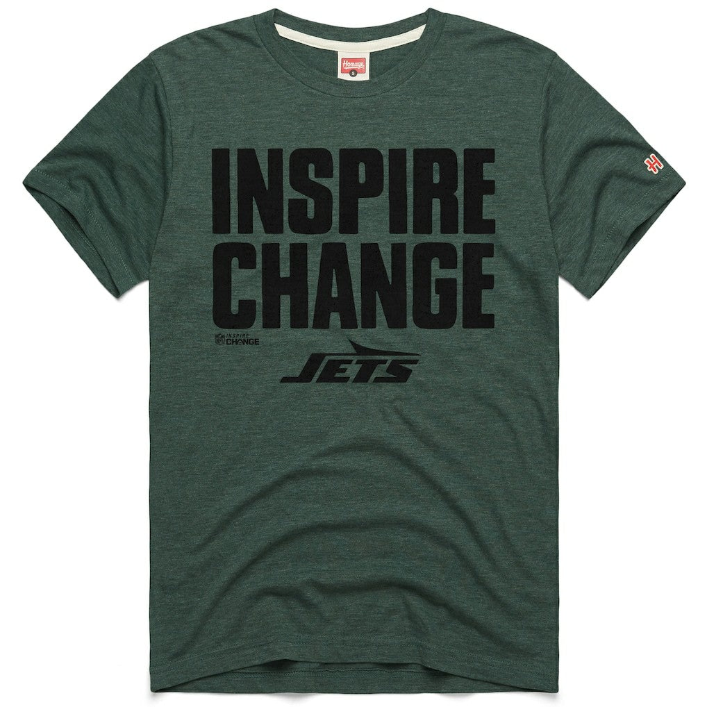 New York Jets Homage Unisex 2024 Inspire Change Tri-Blend T-Shirt - Green on sale