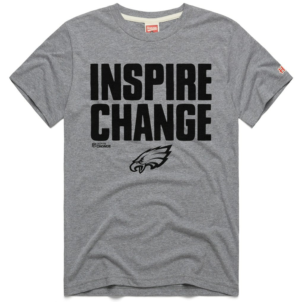 Philadelphia Eagles Homage Unisex 2024 Inspire Change Tri-Blend T-Shirt - Gray sale