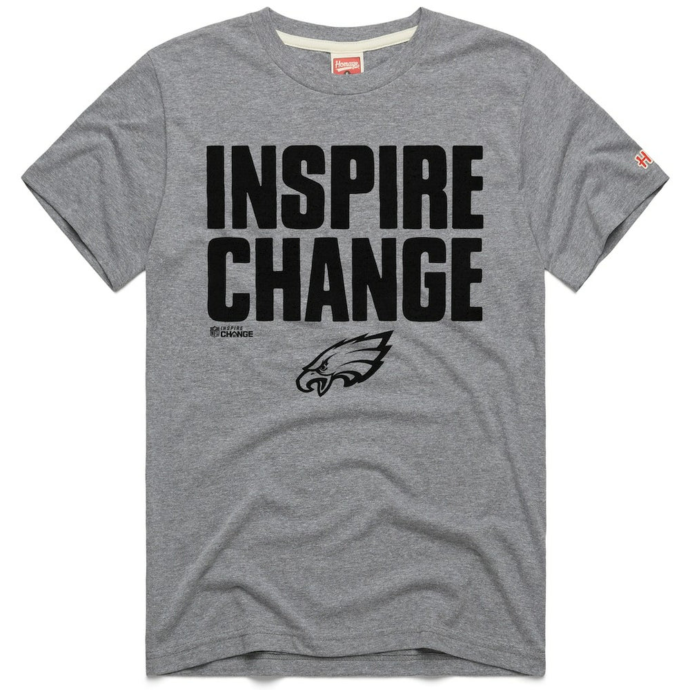 Philadelphia Eagles Homage Unisex 2024 Inspire Change Tri-Blend T-Shirt - Gray sale