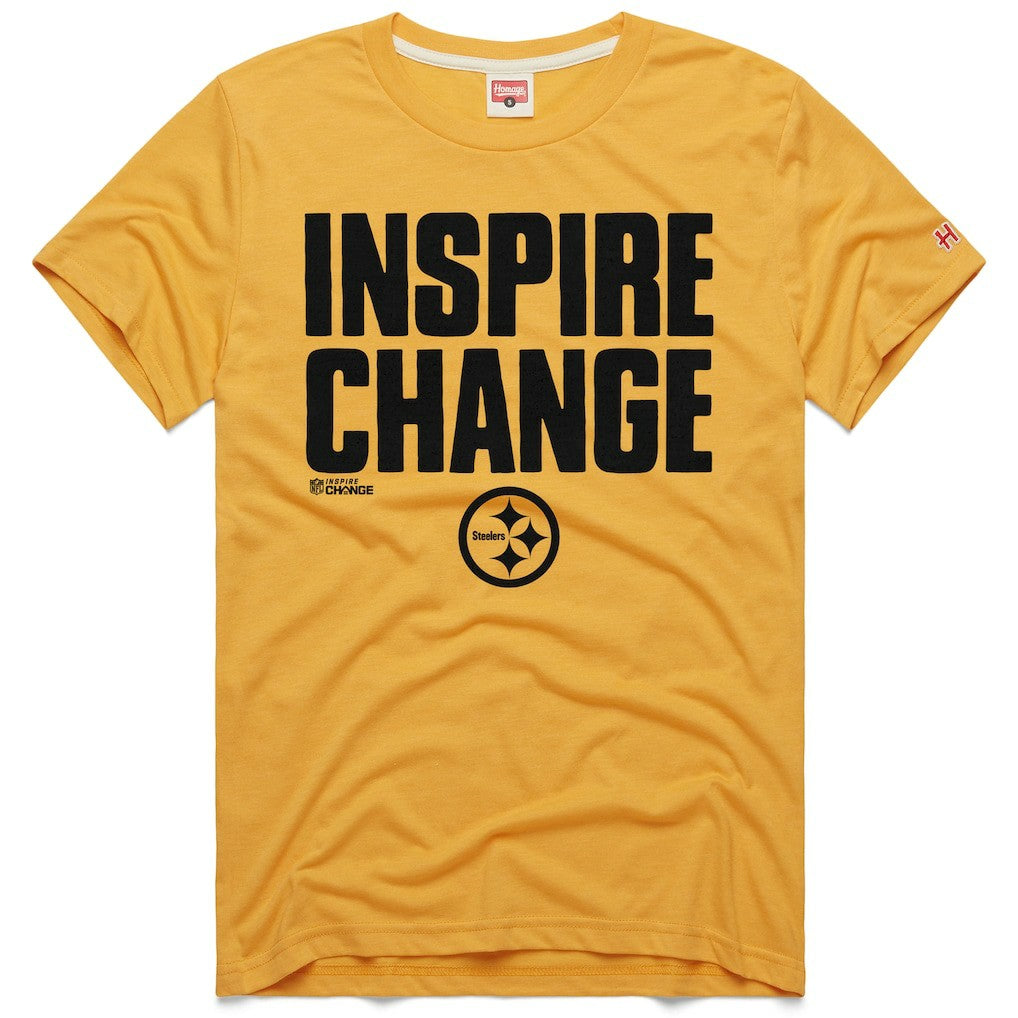 Pittsburgh Steelers Homage Unisex 2024 Inspire Change Tri-Blend T-Shirt - Gold discount