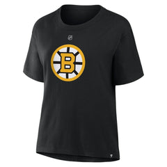 Jeremy Swayman Boston Bruins Fanatics Women's Authentic Stack Name & Number T-Shirt Black