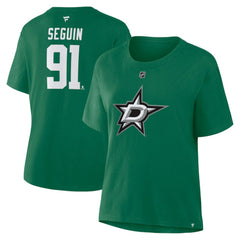 Tyler Seguin Dallas Stars Fanatics Women's Authentic Stack Name & Number T-Shirt Kelly Green
