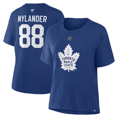 William Nylander Toronto Maple Leafs Fanatics Women's Authentic Stack Name & Number T-Shirt Blue