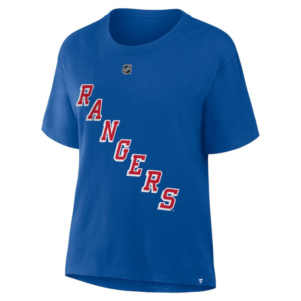 Artemi Panarin New York Rangers Fanatics Women's Authentic Stack Name & Number T-Shirt Blue