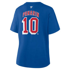 Artemi Panarin New York Rangers Fanatics Women's Authentic Stack Name & Number T-Shirt Blue