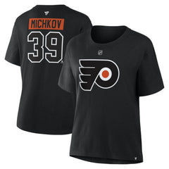 Matvei Michkov Philadelphia Flyers Fanatics Women's Authentic Stack Name & Number T-Shirt Black