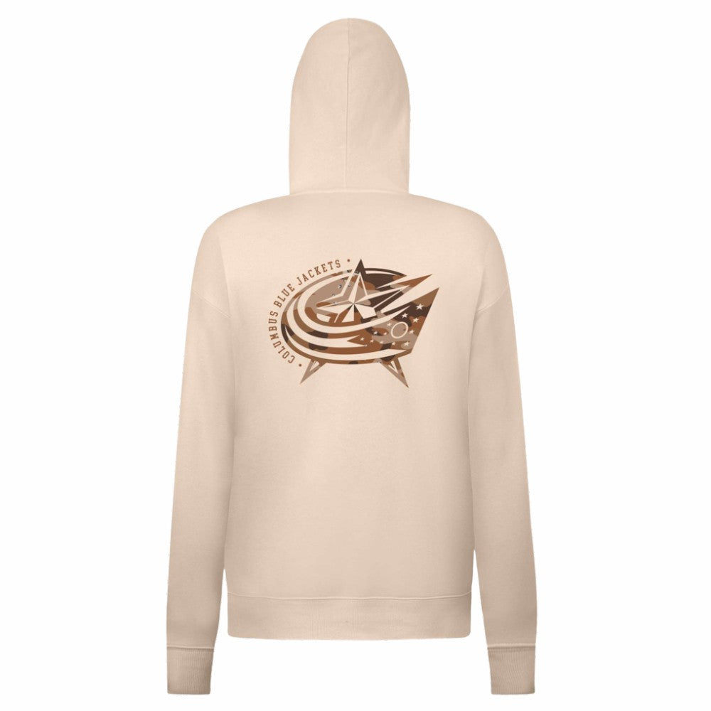 Columbus Blue Jackets Levelwear Women's Desert Camo Adorn Battalion Pullover Hoodie Khaki