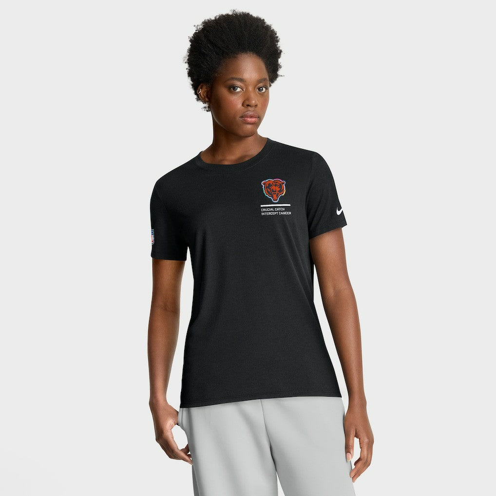 Chicago Bears Women's 2025 NFL Crucial Catch Tri-Blend Dri-FIT T-Shirt - Black | Nike online