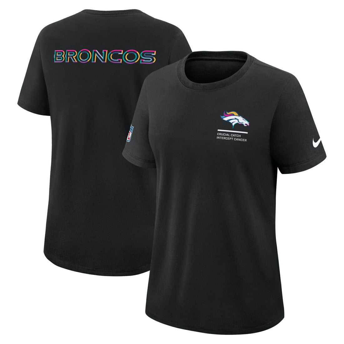 Denver Broncos Women's 2025 NFL Crucial Catch Tri-Blend Dri-FIT T-Shirt - Black | Nike sale